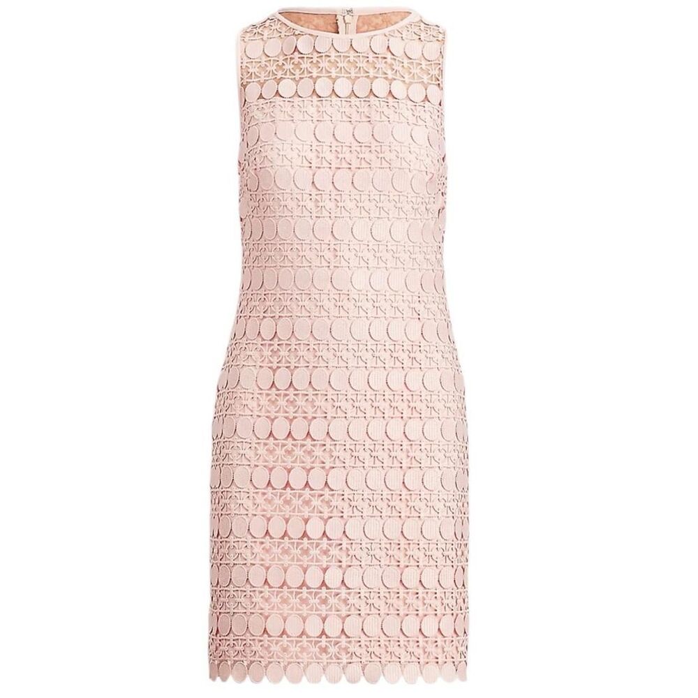 Lauren Ralph Lauren Lace-Mesh Sleeveless Dress in Englsh Rose